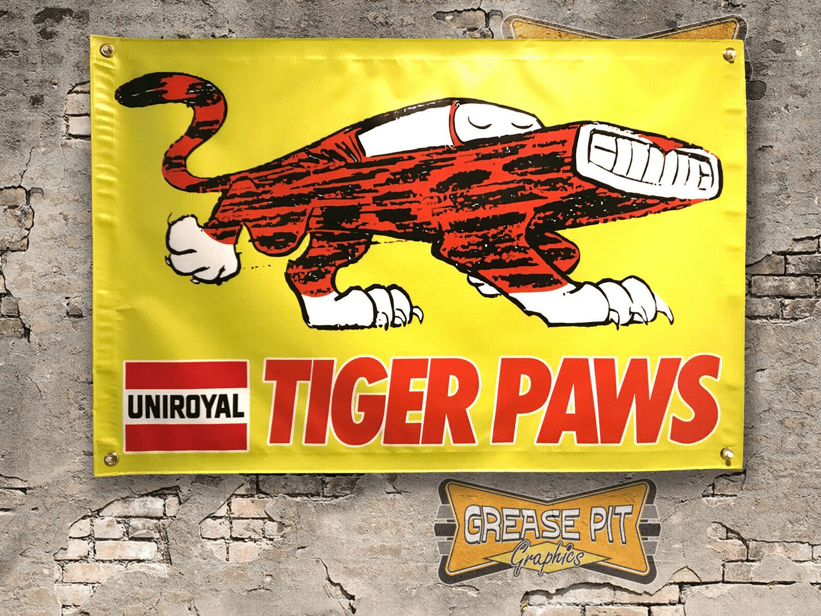Uniroyal Tiger Paws 2x3 Garage Shop Banner