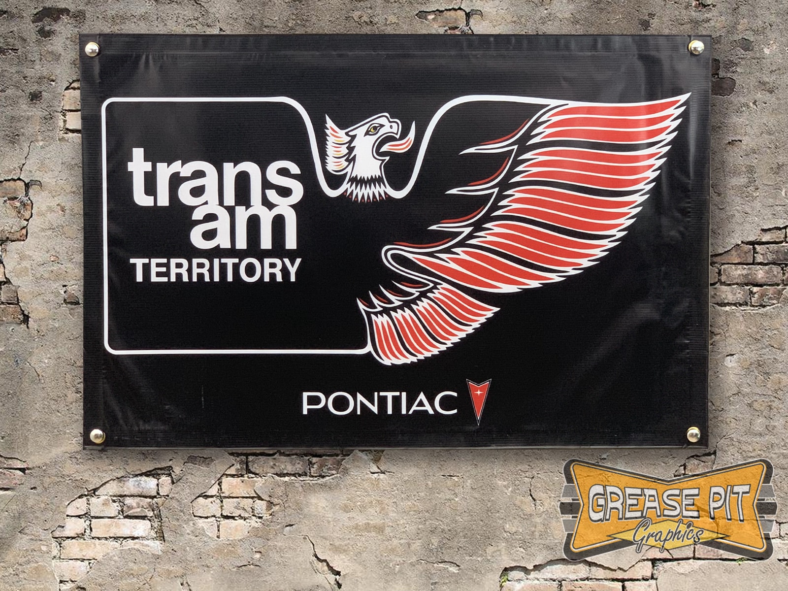 Pontiac Firebird Trans Am Territory 2x3 Garage Shop Banner Black