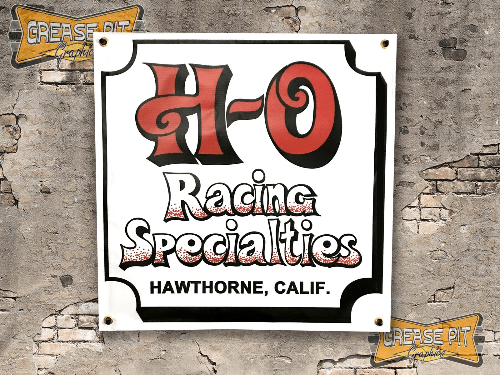H O Racing Specialties 2x2 Garage Shop Banner