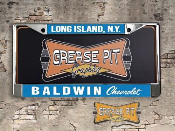 Reproduction Baldwin Motion Chevrolet License Plate Frame Baldwin, Long Island