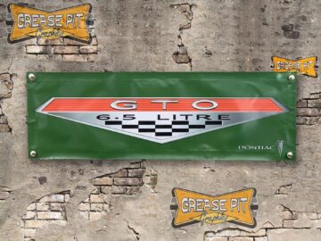 Pontiac GTO Emblem 1'x3' Garage Shop Banner - choice of colors - Color: Verdoro Green
