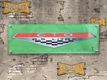 Pontiac GTO Emblem 1'x3' Garage Shop Banner - choice of colors - Color: Limelight Green
