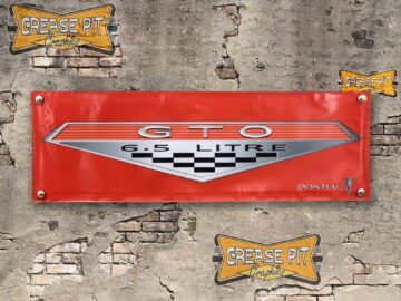 Pontiac GTO Emblem 1'x3' Garage Shop Banner - choice of colors - Color: Red
