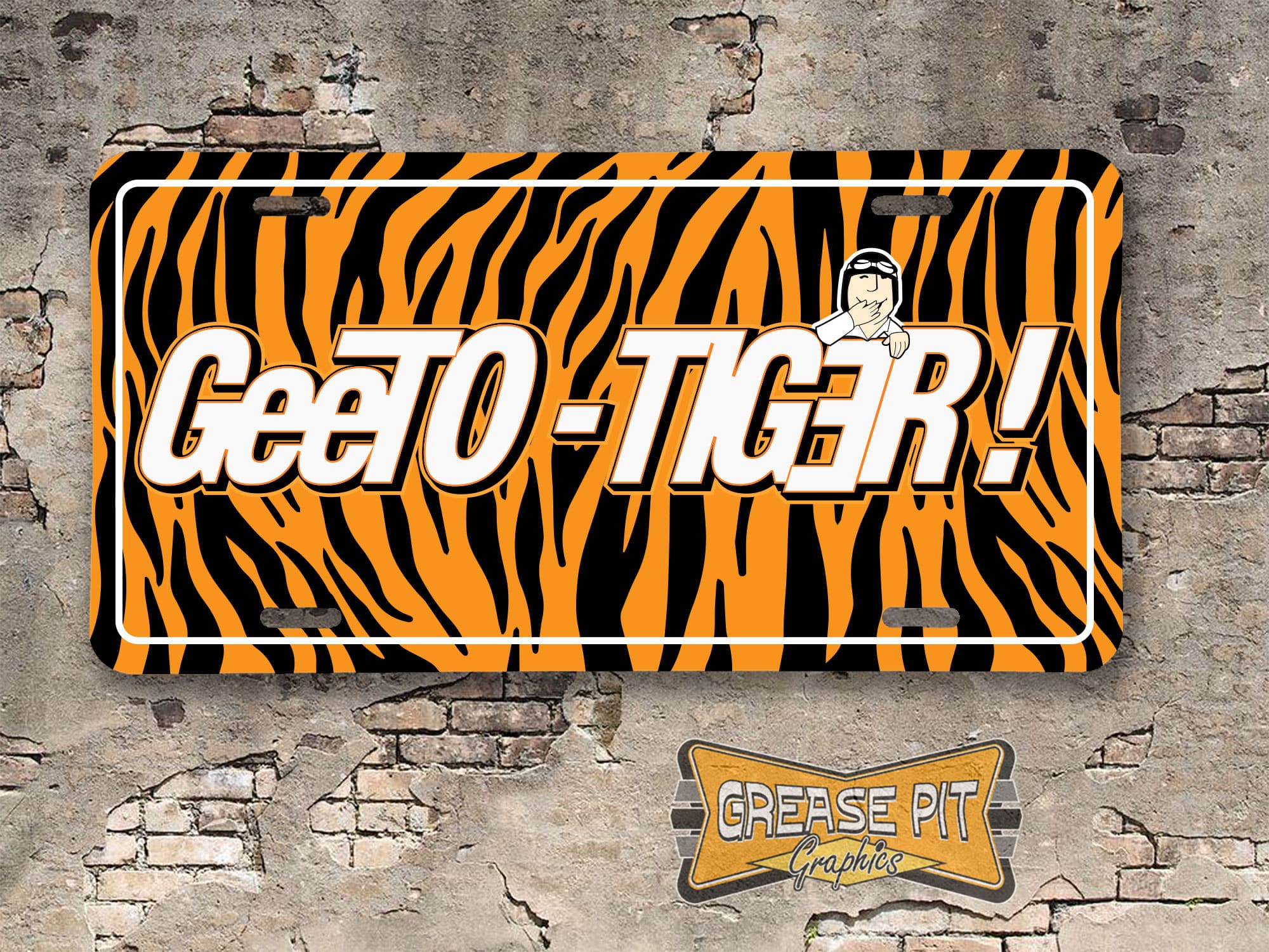 Ace Wilsons Royal Pontiac GeeTO TIGER GTO Booster License Plate orange tiger stripes