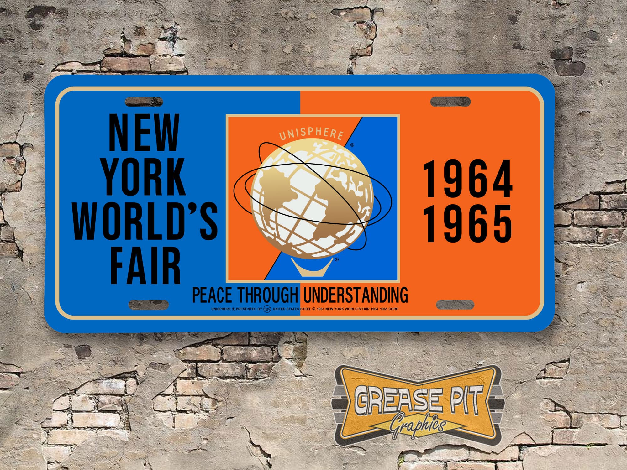 1964 1965 New York Worlds Fair Booster License Plate