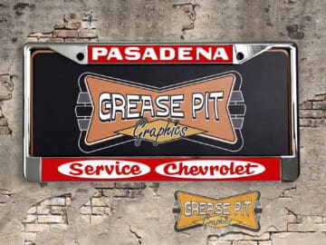 Service Chevrolet License Plate Frame Pasadena