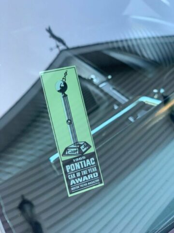 1965 Pontiac Motor Trend Car of the Year Window Decals Pair Reproduction Inside Window Mount