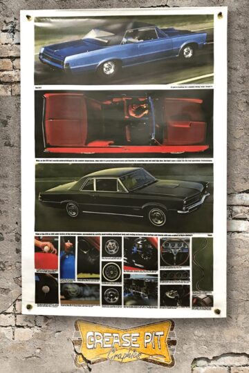 1965 Pontiac GTO Performance Brochure Garage Shop Banner
