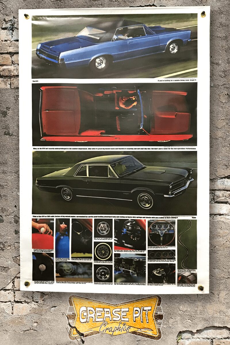 Pontiac Racing Banner Car Garage Workshop PVC Sign Trackside Display GTO 